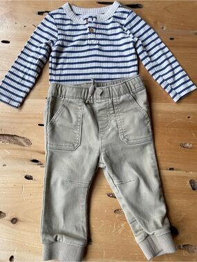 Cat & Jack Tan Jogger Pants with Rib Cuffs